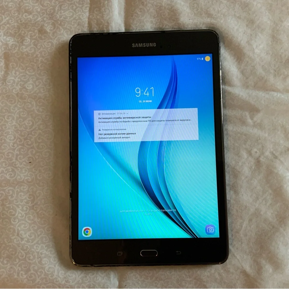 Samsung Galaxy Tab SM-T350 16GB WIFI Only Black Android Tablet Works